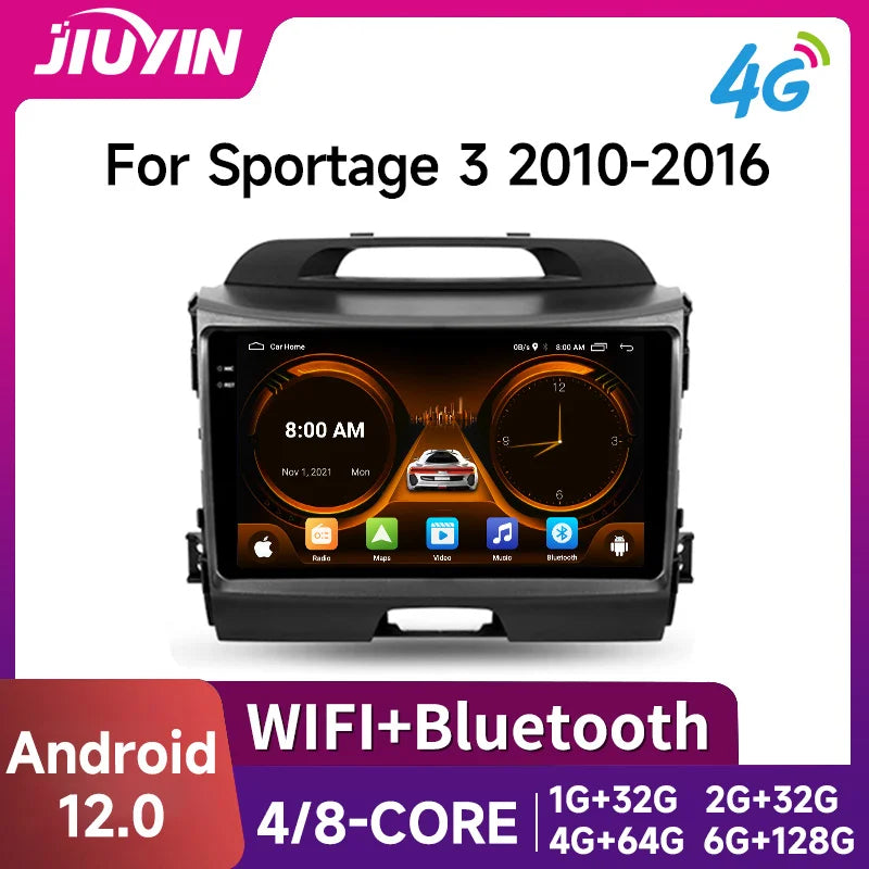 9-Inch Android Multimedia Head Unit for Kia Sportage 2010–2016 Android Head Unit JIUYIN
