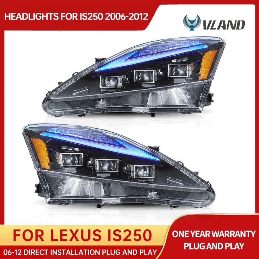 Matrix Headlights Blue DRL for Lexus IS250 IS350 Car Interior Accessory Vland