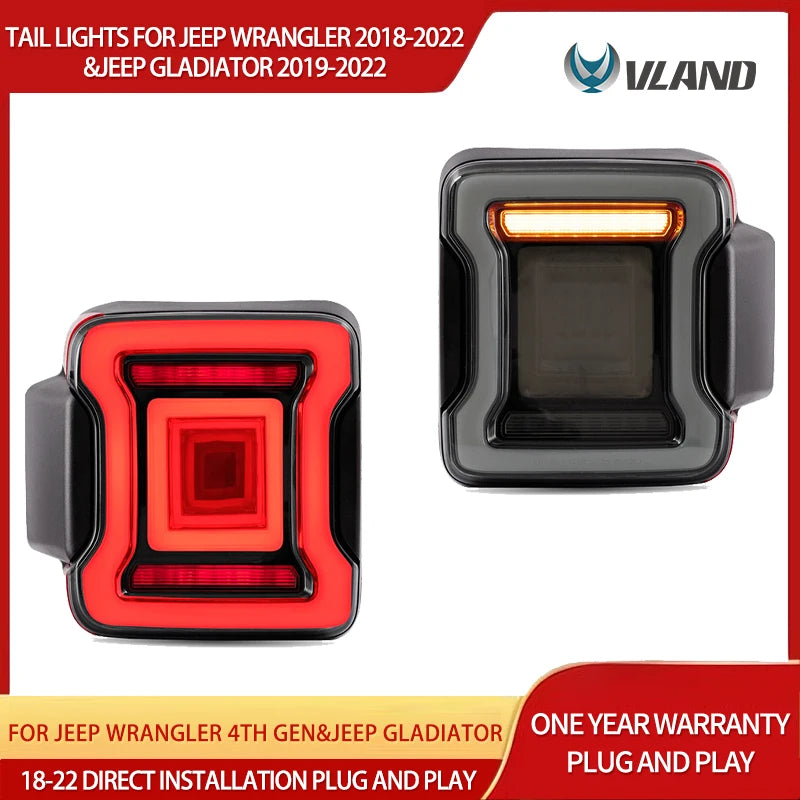 Tail Lights Sequential for Jeep Wrangler 2018-2022 Car Interior Accessory Vland