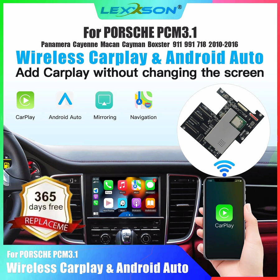 Wireless CarPlay Android Auto Module for Porsche PCM 3.1 CarPlay Retrofit Module LEXXSON