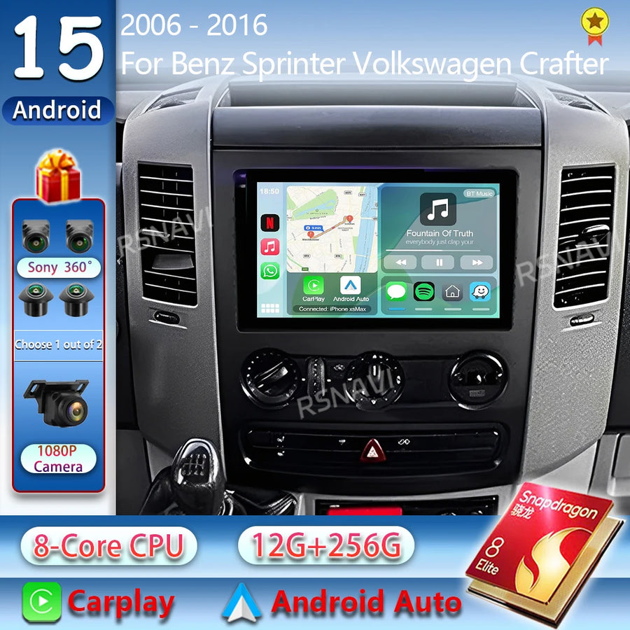 9-inch QLED Android Multimedia System for Sprinter 2006–2016 Android Head Unit RSNAVI