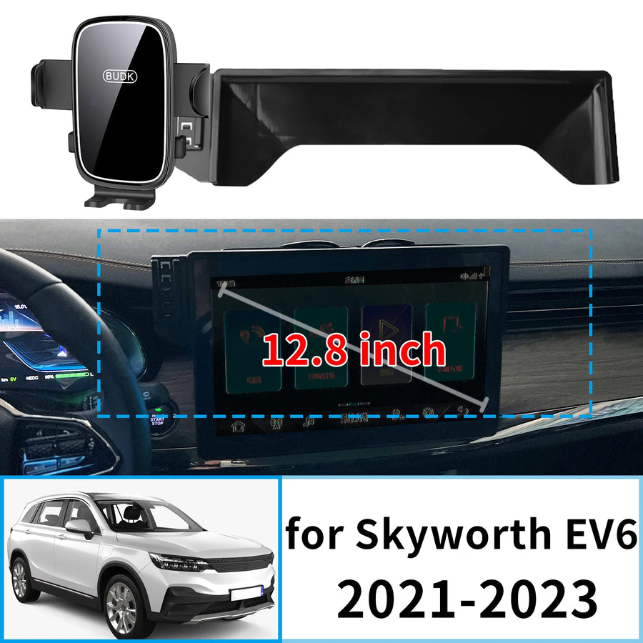 Stable Clip-On Screen Phone Holder for Skyworth EV6 2021-2023 Car Phone Holder OEM