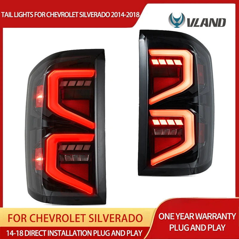 LED Tail Lights Sequential for Chevy Silverado 2014-2018 Car Interior Accessory vland