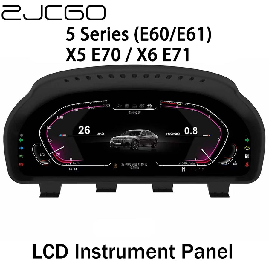 12.3" Digital LCD Instrument Cluster for BMW 5, X5, X6 Android Head Unit ZJCGO Default Title