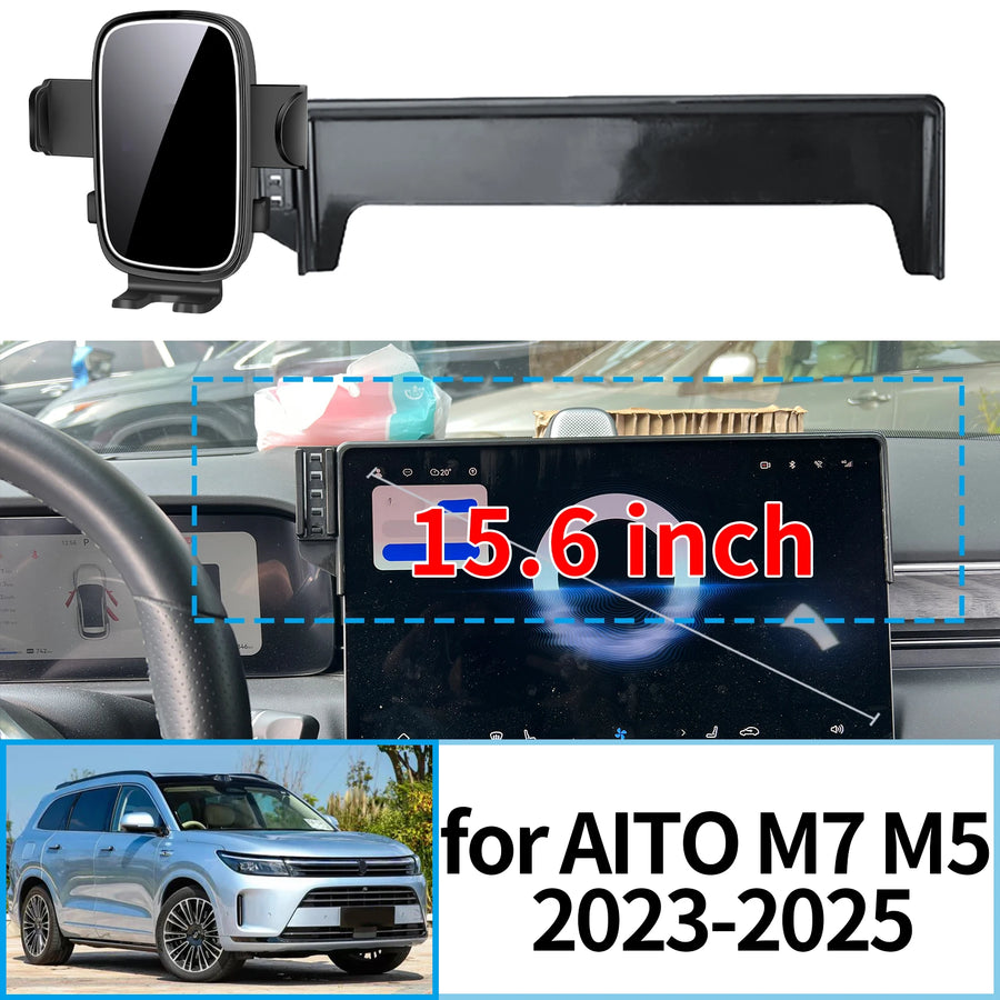 Adjustable Screen Base Phone Mount for AITO M5 M7 2023–2025 Car Phone Holder CATUSIKI