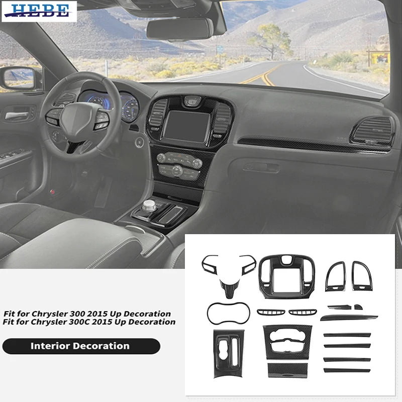 Carbon Fiber Trim Kit for Chrysler 300C 2015-2026 Car Interior Accessory HEBE