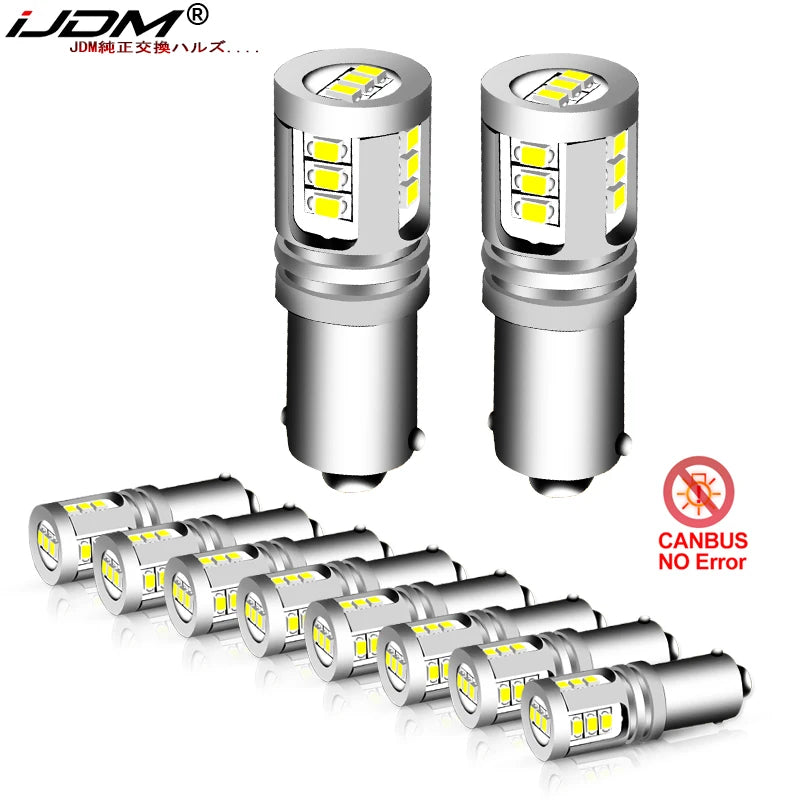 H21W BAY9S LED Bulbs Error Free 12V-24V Car Interior Accessory iJDM Red 150 degree BAX9S