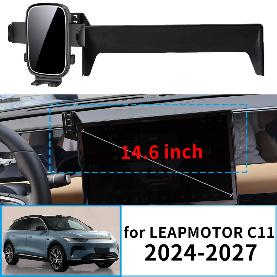 Smart Wireless Charging Mount for Leapmotor C11 2024–2027 Car Phone Holder CATUSIKI