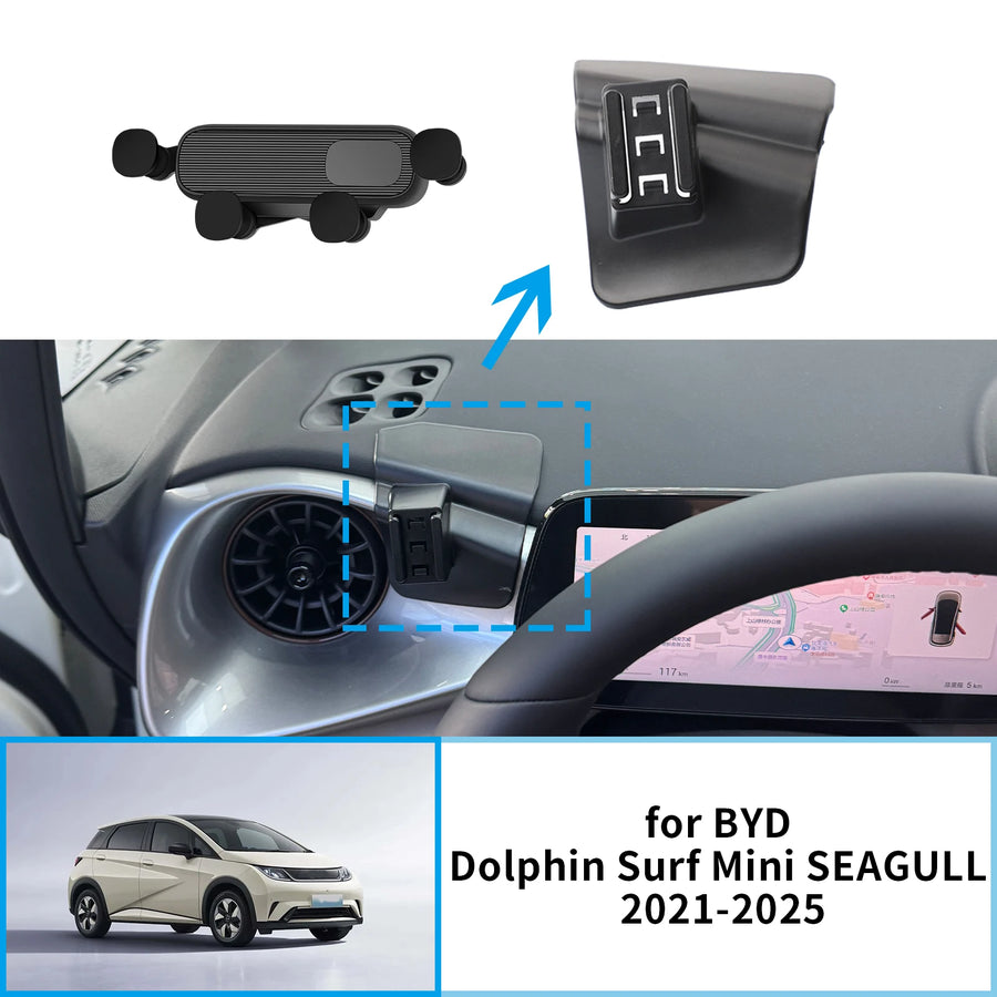 Wireless Charging Phone Mount for BYD Dolphin Seagull 2021–2025 Car Phone Holder CATUSIKI