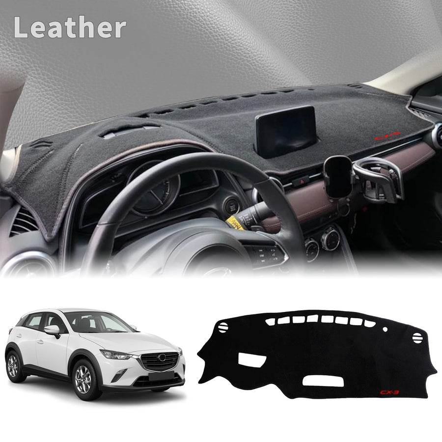 Leather Dashboard Cover Mat for Mazda CX-3 2014–2023 Dashboard Mat CATUSIKI