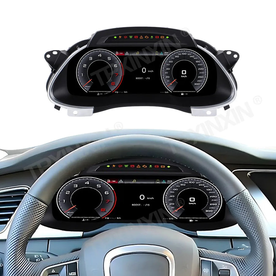 12.3-inch Digital Instrument Cluster for Audi A4 B8 2009–2012 Android Head Unit Aotsr with Carplay Eight Core