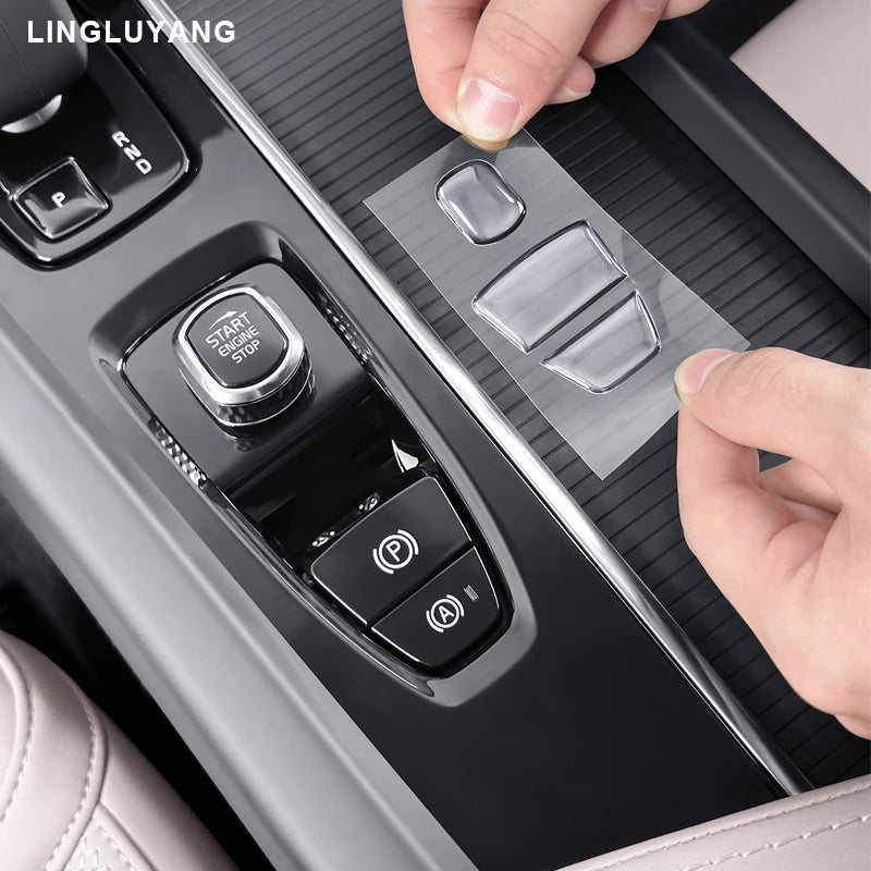 Central Control Gear Button Sticker for Volvo Car Interior Accessory LINGLUYANG