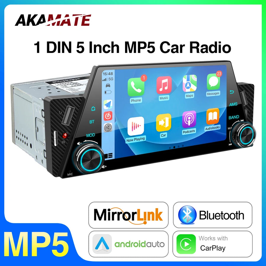 MP5 Touch Screen Radio CarPlay Android Auto Universal Android Head Unit AKAMATE