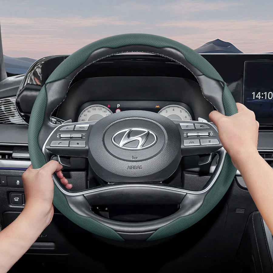Ventilated Steering Wheel Leather Cover for Hyundai Ioniq Tucson Car Interior Accessory Hocasen