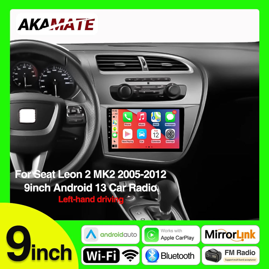 Android Head Unit 9 Inch GPS for Seat Leon 2 MK2 Android Head Unit AKAMATE