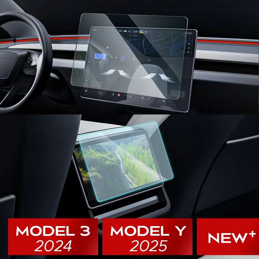 Tempered Glass Film Protector for New Tesla Model 3 Highland 2024 / Model Y Launch 2025 Rear Row Center Control Protective To