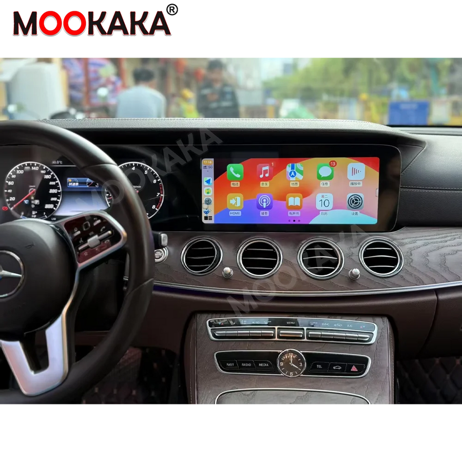 24.6" Dual Screen Android Head Unit for Mercedes E Class Android Head Unit Aotsr 8G256G and 360Camera Eight Core