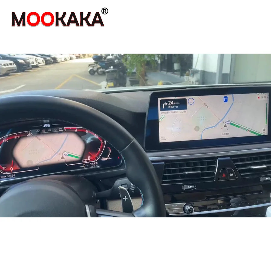 12.3 Inch Digital Instrument Cluster for BMW X5 F15 X6 F16 Android Head Unit Aotsr two screens 256GB Eight Core