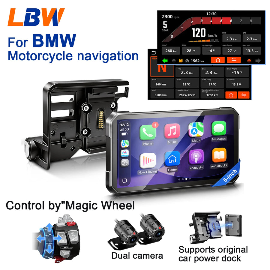 Motorcycle GPS Display CarPlay for BMW Android Head Unit LBW