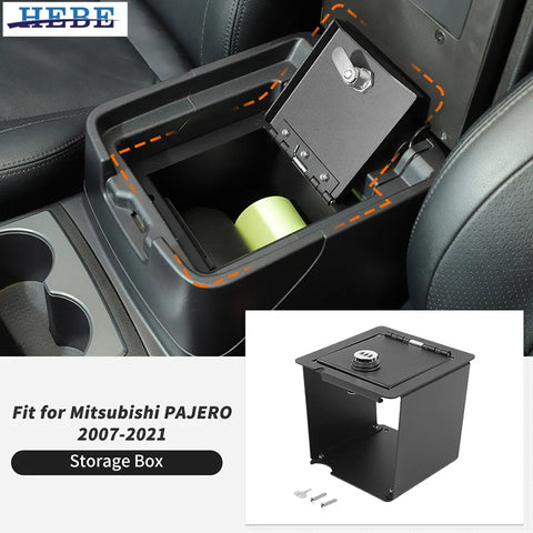 Armrest Safe Box Storage Organizer for Pajero Car Interior Accessory HEBE