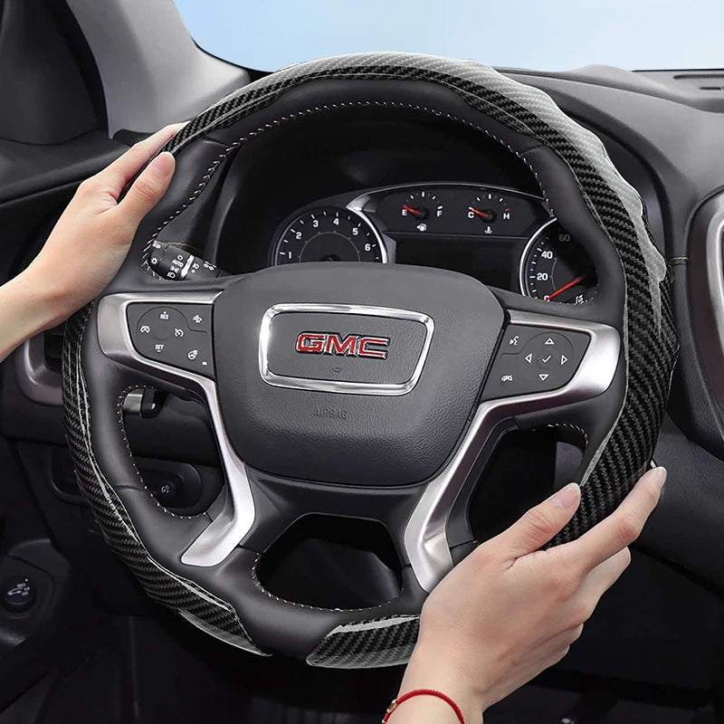 Steering Wheel Fiber Cover for GMC Sierra & Yukon Car Interior Accessory Hocasen