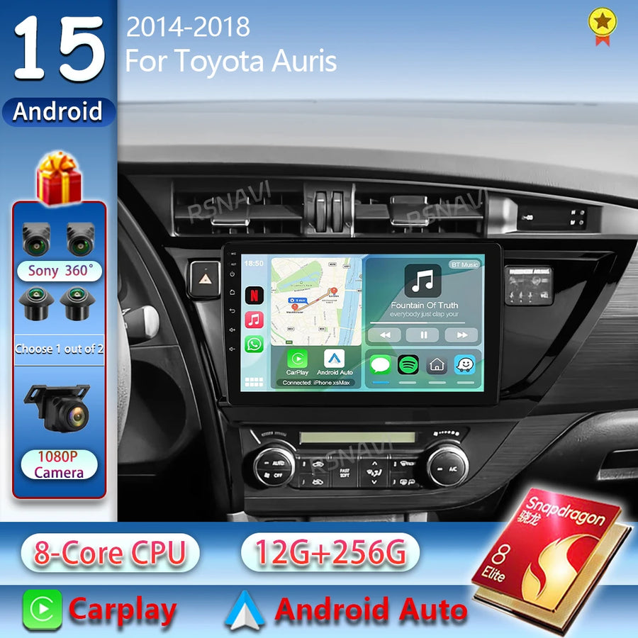 Android 15 Head Unit with Wireless CarPlay for Toyota Corolla Android Head Unit RSNAVI