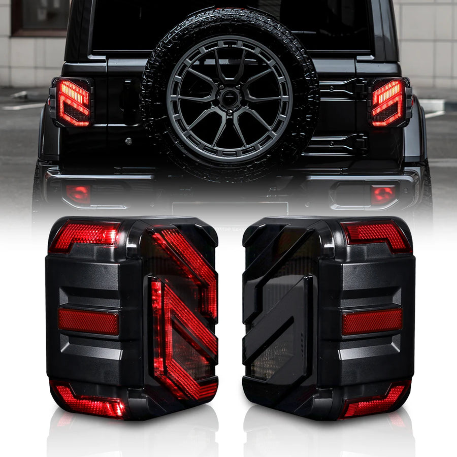 LED Tail Lights for Jeep Wrangler JL JLU 2018+ Daytime Running Light Car Rear Brake Lamp Turn Signal Reverse Light Accessorie