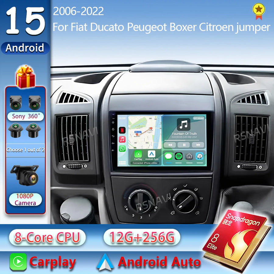 9-inch QLED Android Head Unit for Fiat Ducato 2006–2022 Android Head Unit RSNAVI