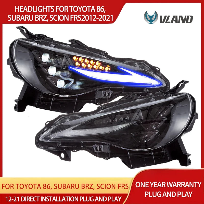 RGB LED Headlight with Animation for Subaru BRZ/Toyota 86 Car Interior Accessory VLAND
