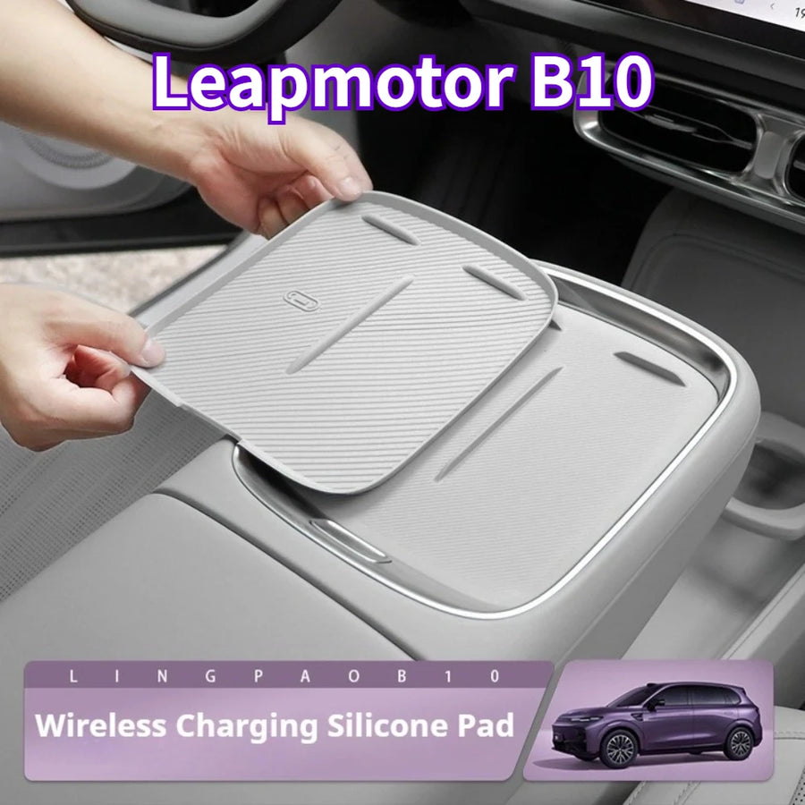 For Leapmotor B10 Wireless Charging Pad Central Console Silicone Anti-Slip Protector Mat Car Interior Accessory Car Interior