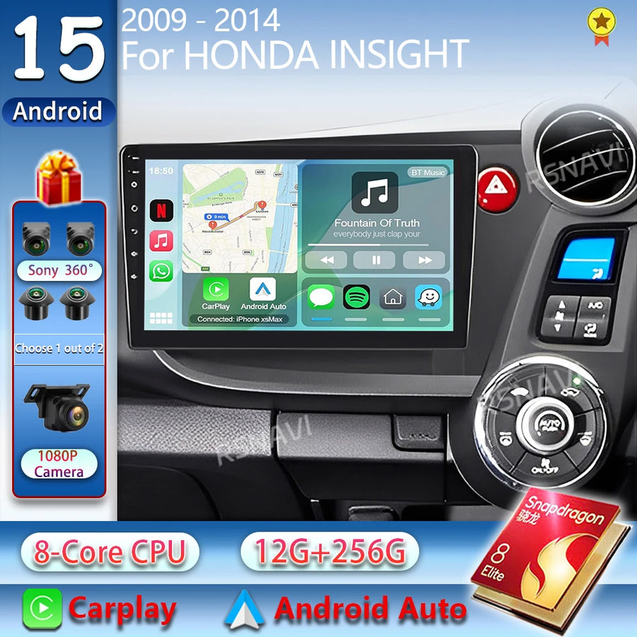 Android 15 Navigation GPS Multimedia Player for Honda Insight Android Head Unit RSNAVI