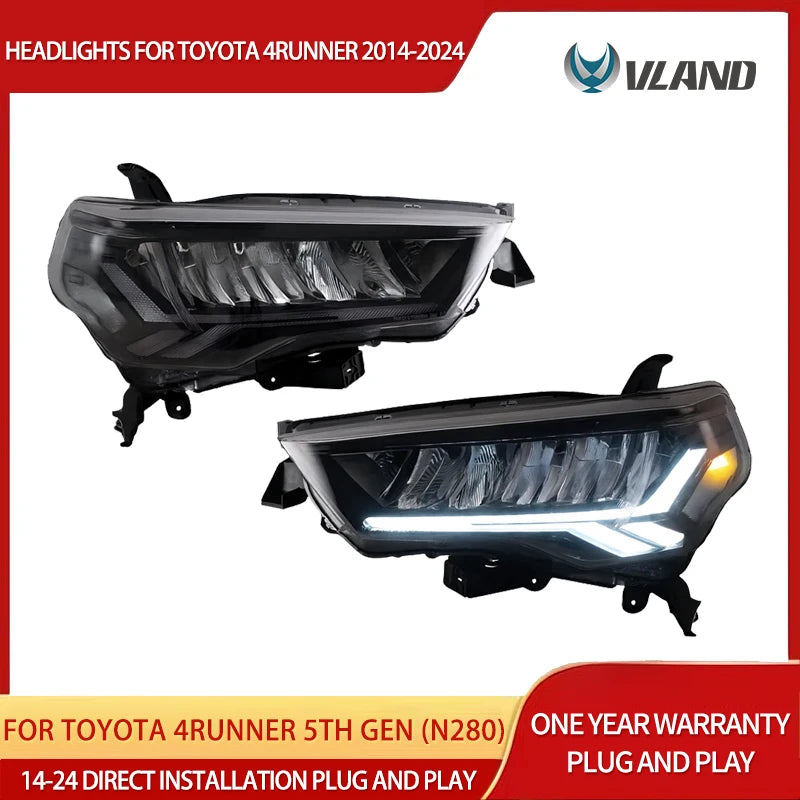 LED Reflection Bowl Headlights for Toyota 4Runner 14-24 Car Interior Accessory Vland