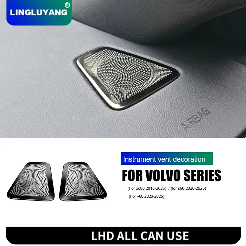 AC Vent Stainless Steel Cover for Volvo V60 S60 Car Interior Accessory LINGLUYANG