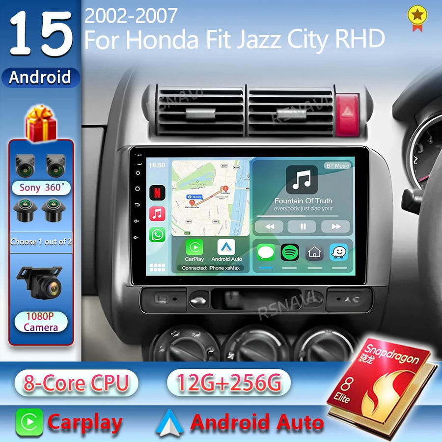 2K QLED Android Head Unit for Honda Jazz Fit 2001–2009 Android Head Unit RSNAVI
