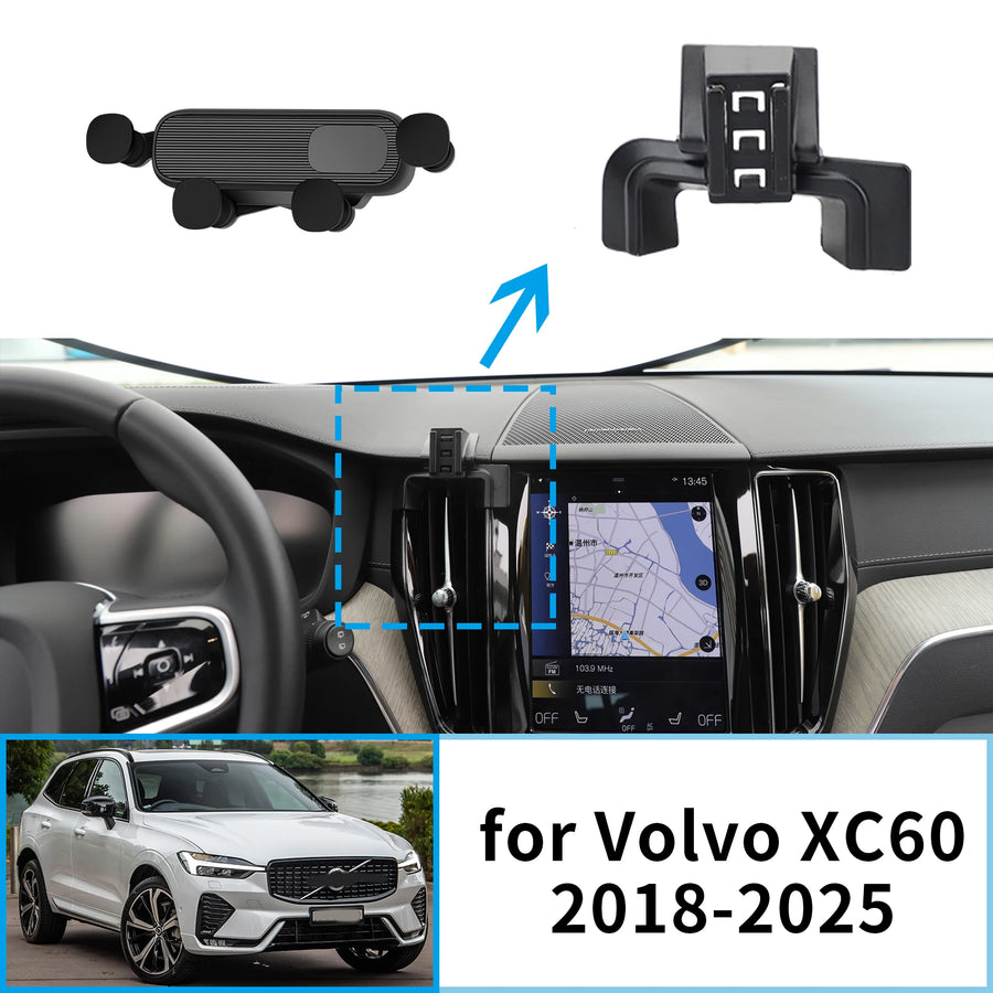 Smart Wireless Charging Mount for Volvo XC60 2018–2025 Car Phone Holder CATUSIKI