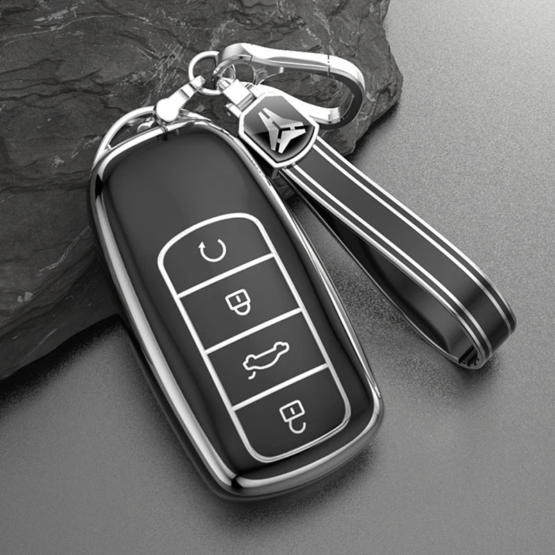 For Chery Tiggo 8 Pro Tiggo 8plus New 5 Plus 7pro Omoda 5 Key Case Cover Car Key Accessories OEM black with chain