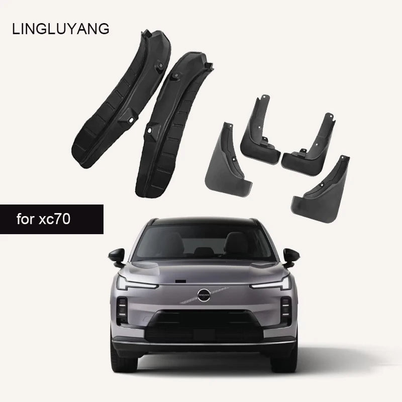 No-Drill Mudguards Set for Volvo XC70 Front & Rear Car Exterior Accessory LINGLUYANG 6pcs