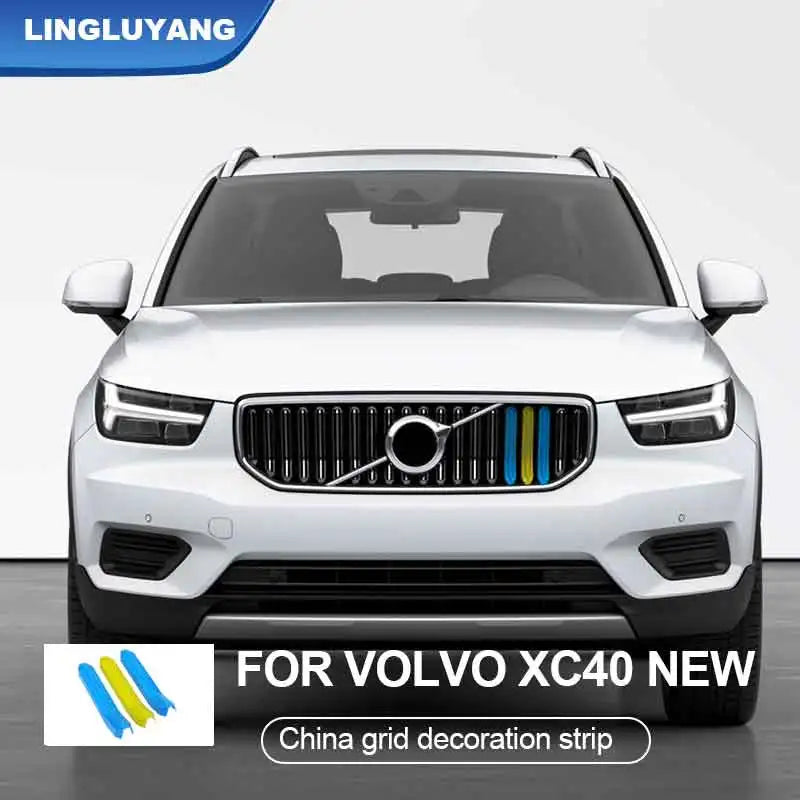 Front Grille 3-Color Trim for Volvo XC40 Car Interior Accessory LINGLUYANG