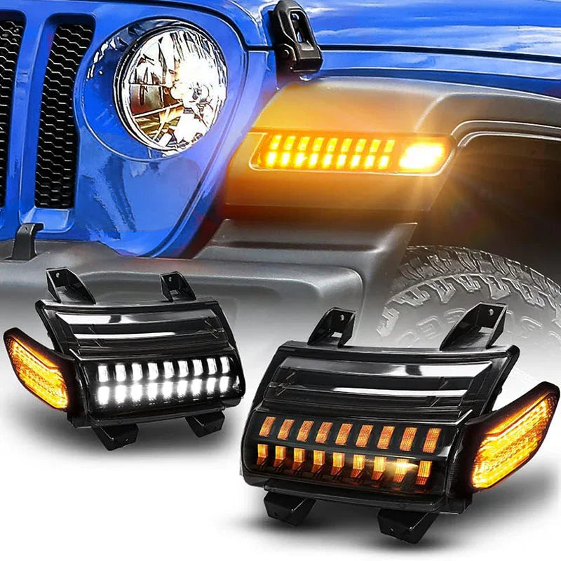 Led Turn Signal for Jeep JL Offroad Rubicon Sahara 2018+ Running Light Side Maker Lights Front Fender Flare Light Car Accesso