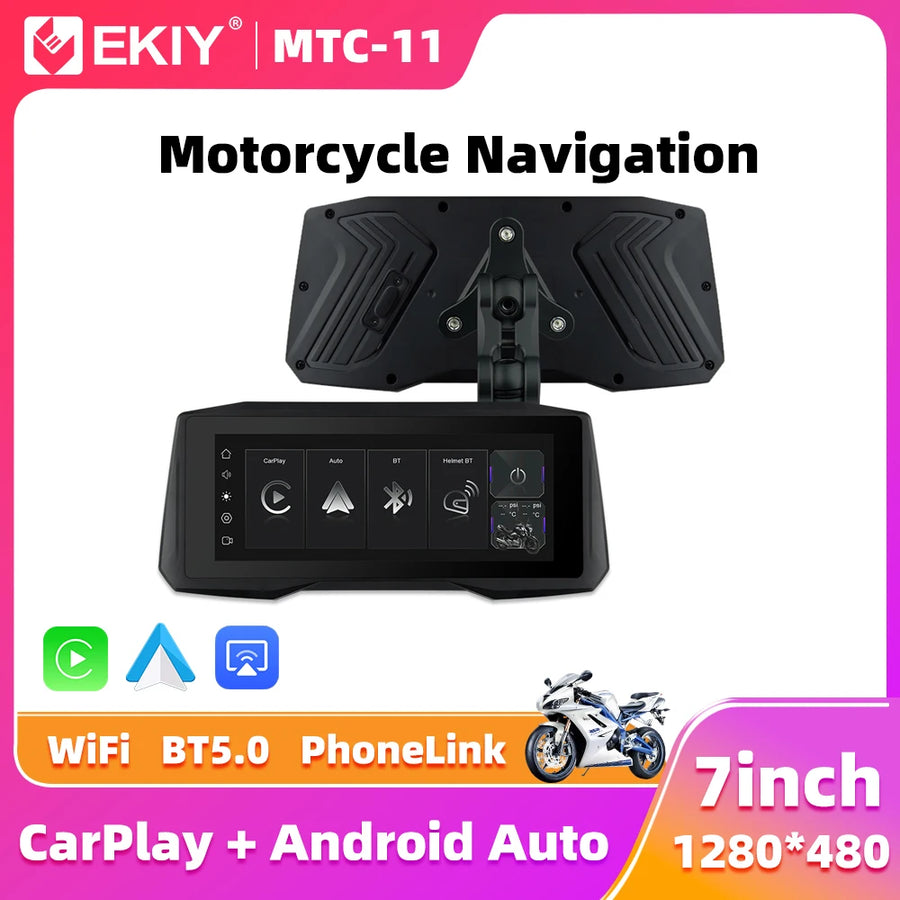 7" Android Head Unit TPMS GPS for Universal Motorcycle Android Head Unit EKIY
