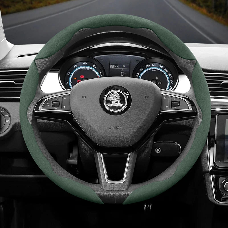 Anti-Slip Segmented Steering Wheel Cover for Skoda Cars Car Interior Accessory Hocasen