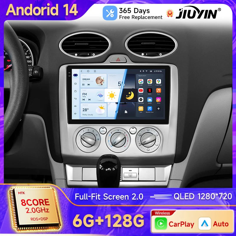 9-Inch Android Head Unit for Ford Focus MK2 MK3 Android Head Unit JIUYIN
