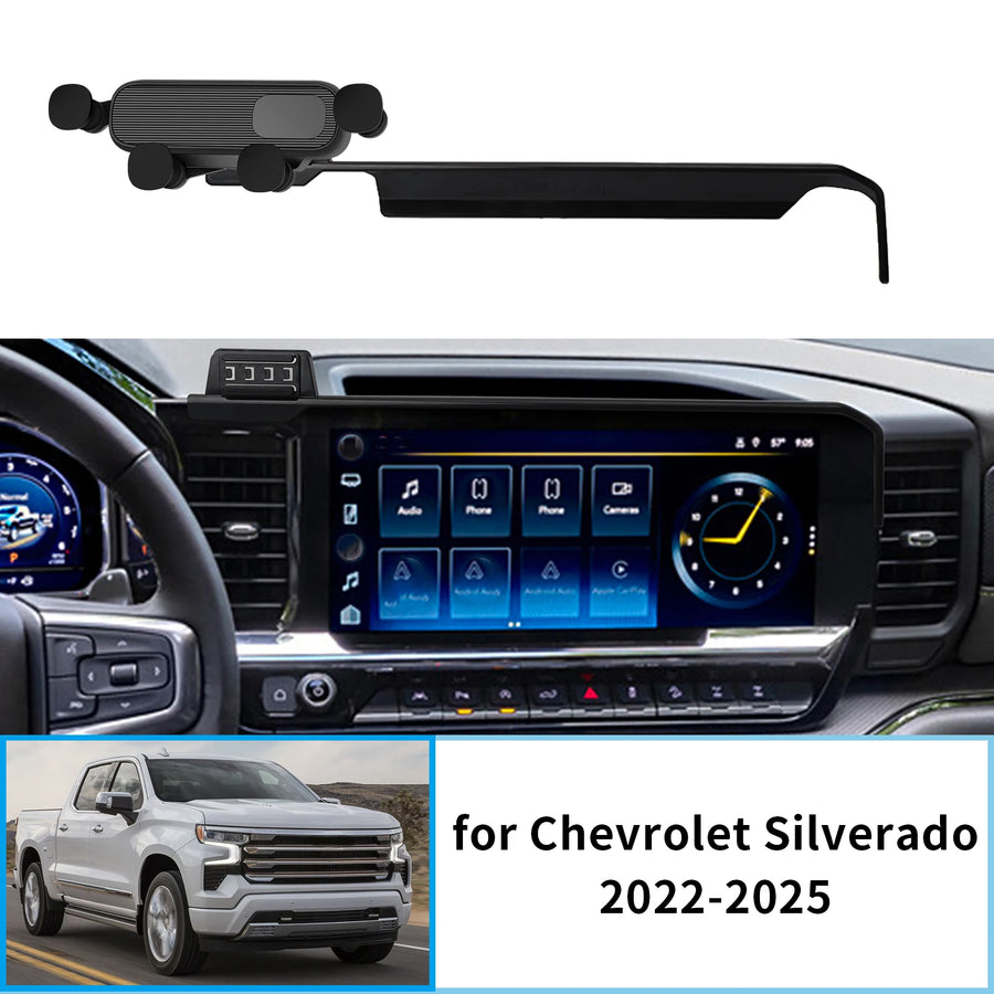 Smart Wireless Fast Charging Phone Mount for Silverado 2022-2025 Car Phone Holder OEM