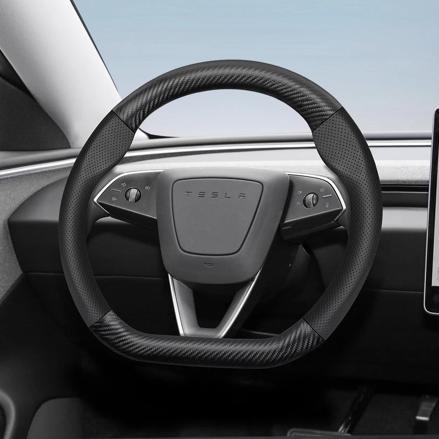 Carbon Fiber Leather Cover for Tesla Model 3 Y X S Car Interior Accessory Hocasen