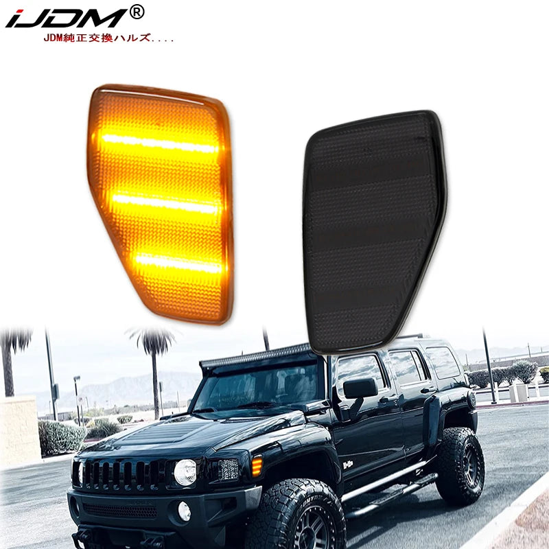 Triple-Row Amber LED Side Marker for Hummer H3 2006-2010 LED Ambient Light iJDM