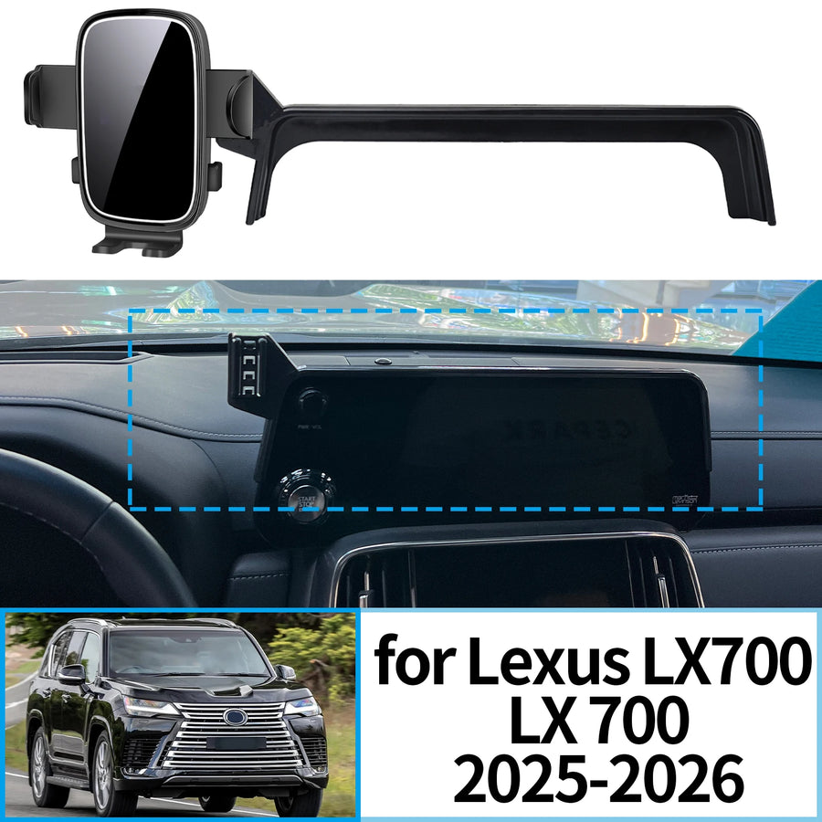 Stable Wireless Charging Phone Mount for Lexus LX700 2025–2026 Car Phone Holder CATUSIKI