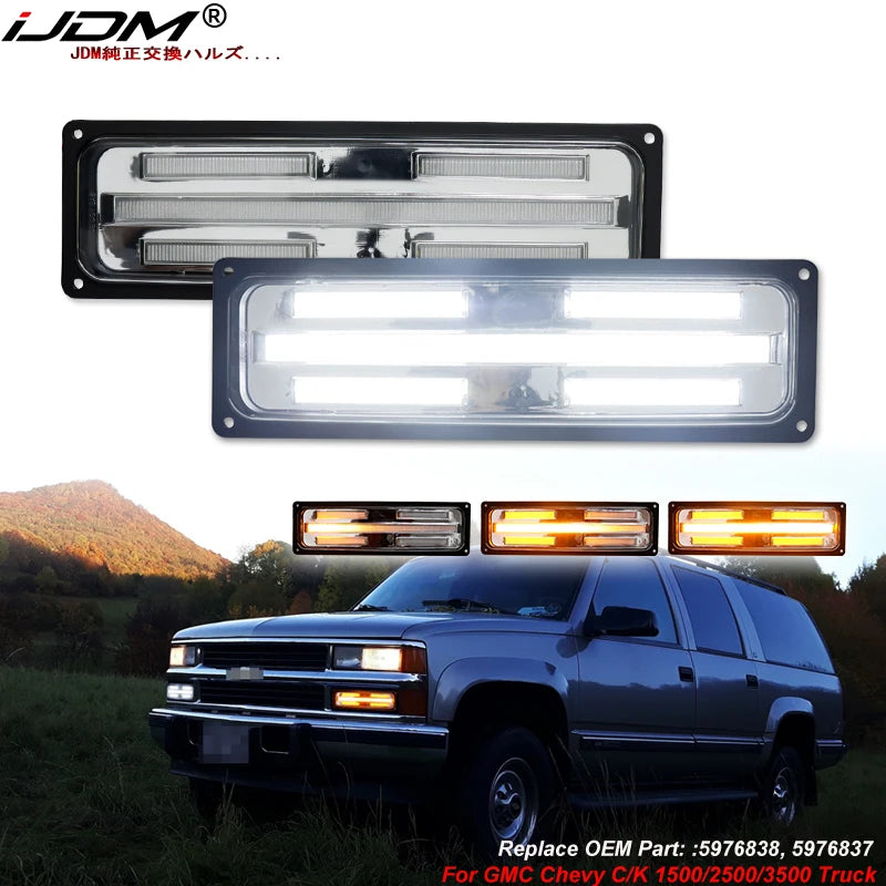 Switchback LED Turn Signal Light for Chevy GMC 88-98 Car Interior Accessory iJDM