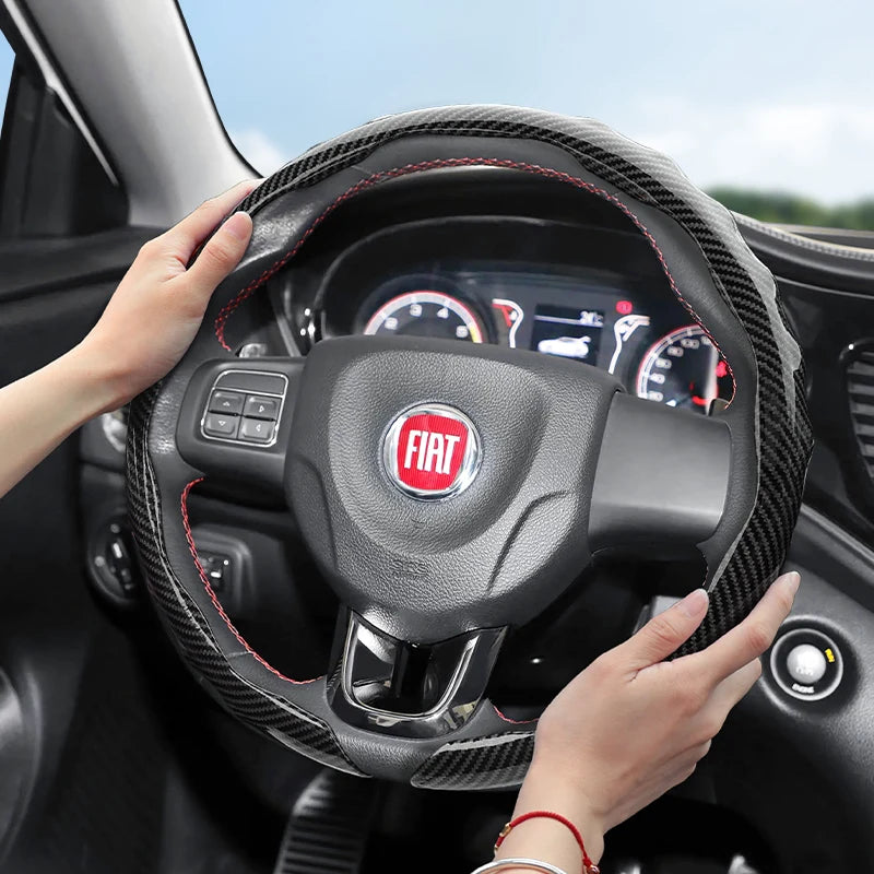 Carbon Fiber Wheel Cover for Fiat 500 Punto Car Interior Accessory Hocasen
