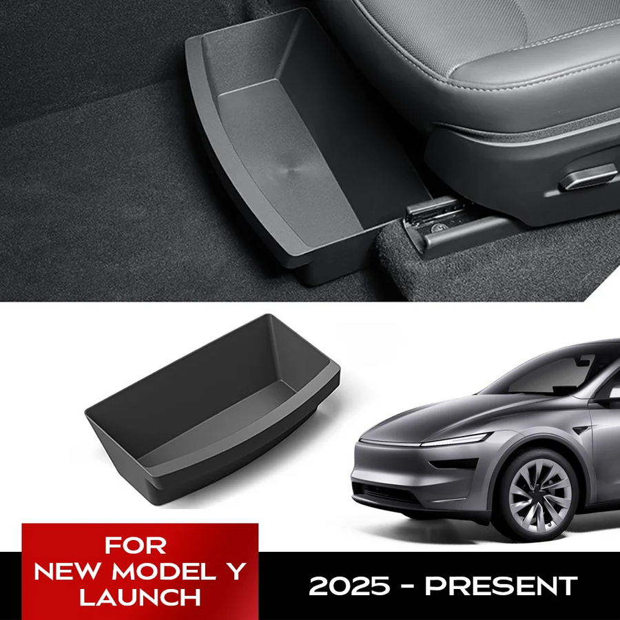 For Tesla New Model Y 2025 Launch Juniper Front Seats Under Seat Drawer TPE Storage Box Under Seat Storage Box TEKSY