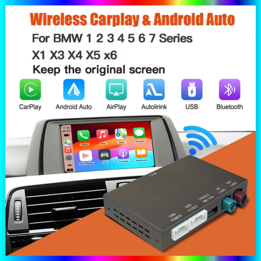 Wireless CarPlay Android Auto Decoder for BMW CIC Systems CarPlay Retrofit Module LEXXSON